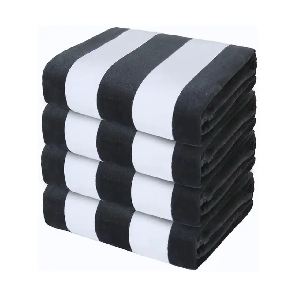 Exclusivo Mezcla 4 Pack Cotton Oversized 35X70 Inches Soft Cabana Stri